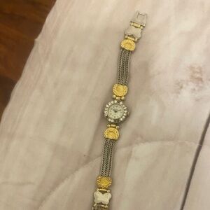 Geneva Two-Tone Gold and Silver Women's Watch